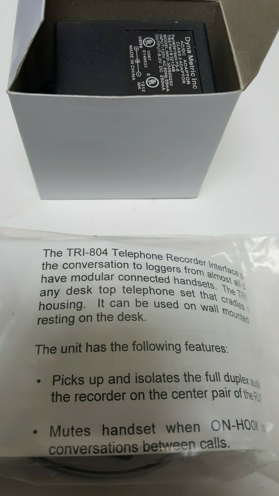 Dynametric Telephone Recorder Interface TRI-804 New