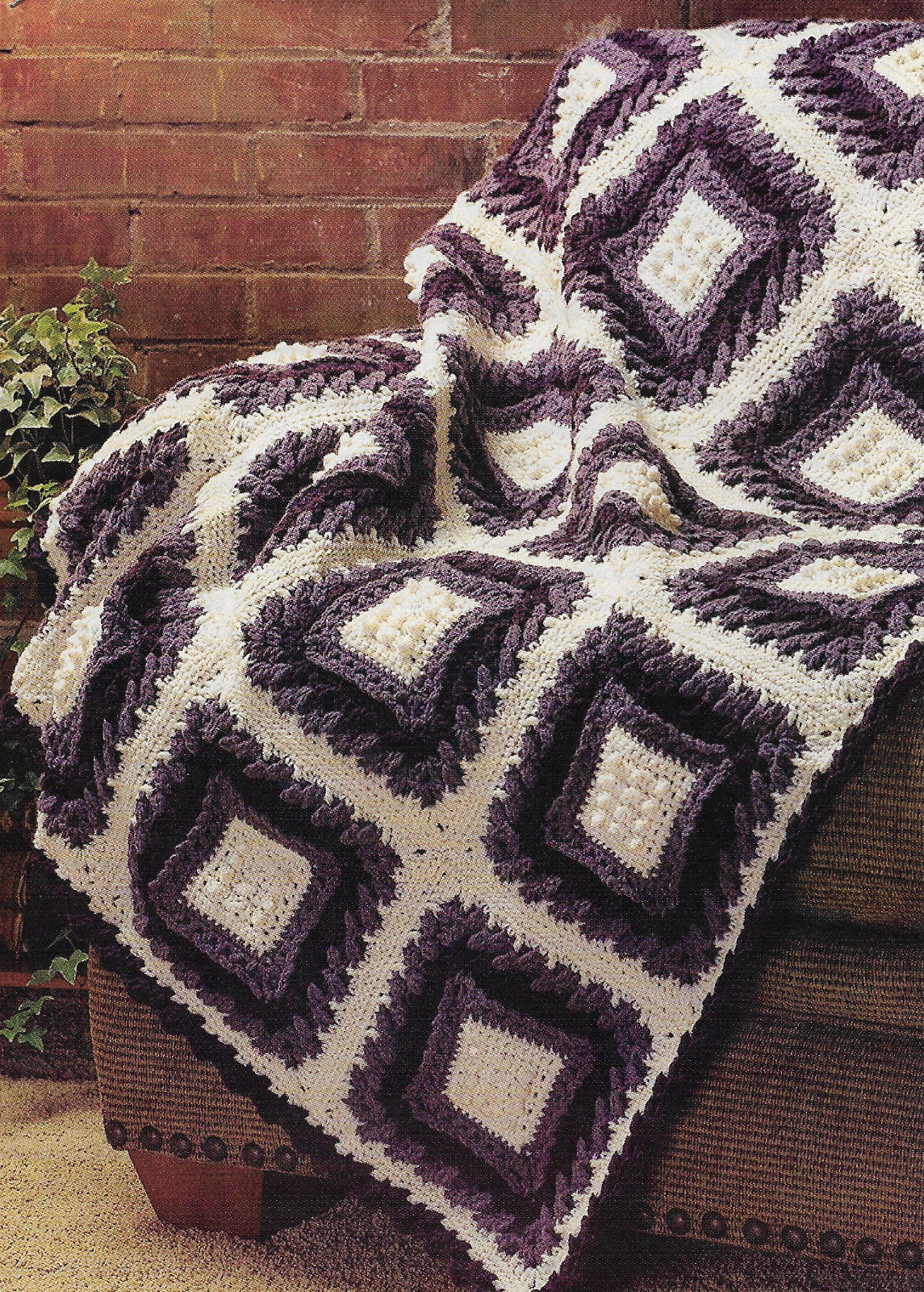 Plum Pudding Afghan crochet PATTERN INSTRUCTIONS