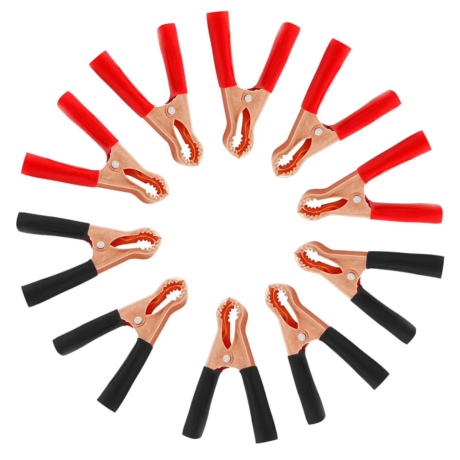 10Pcs 50A Insulated Alligator Clips Electrical Heavy Duty Alligator Clamps, Batt