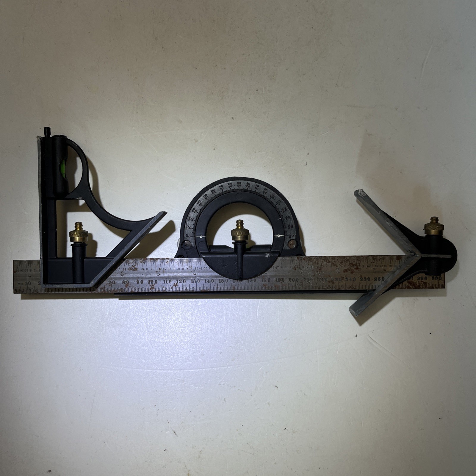 Vintage Adjustable Bevel Protractor Angle Finder Sliding Bevel W/Protractor Head