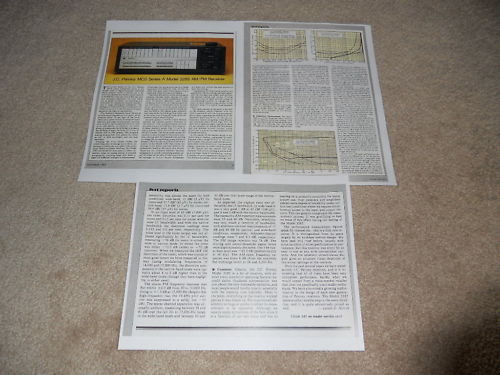 MCS Series A 3285 Receiver Review, 3 pg, 1983, Specs