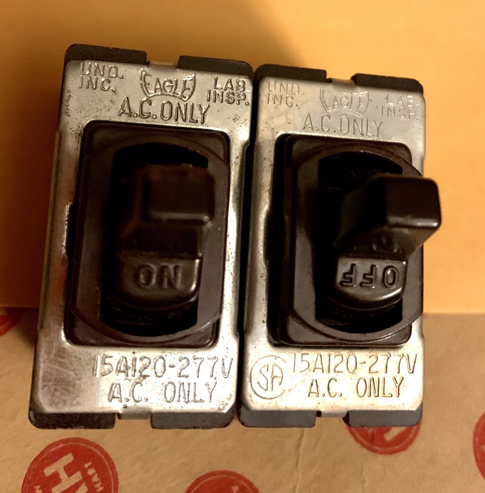 2 Eagle Interchangeable TouchaMatic Quiet Switch 1101 S.P. 15A 120VAC NOS Brown