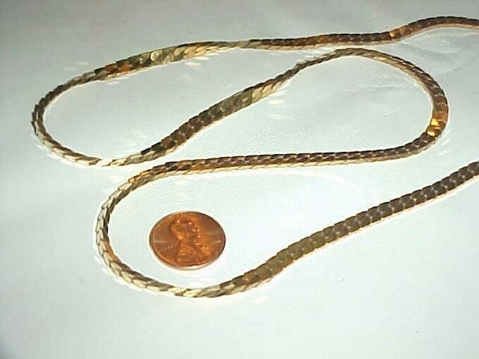 3 FEET VINTAGE BRASS DIAMOND SIDE CUT HERRINGBONE 5mm. CHAIN L861