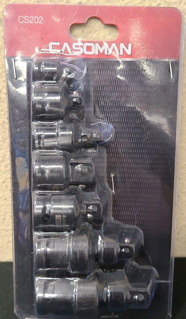 CASOMAN Complete 7 Pieces Universal Joint Socket & Adapter Set CS202 NEW