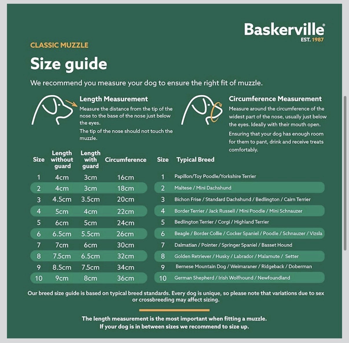 NEW Baskerville Classic Basket Muzzle - Tan - Size 10 for Large Dogs