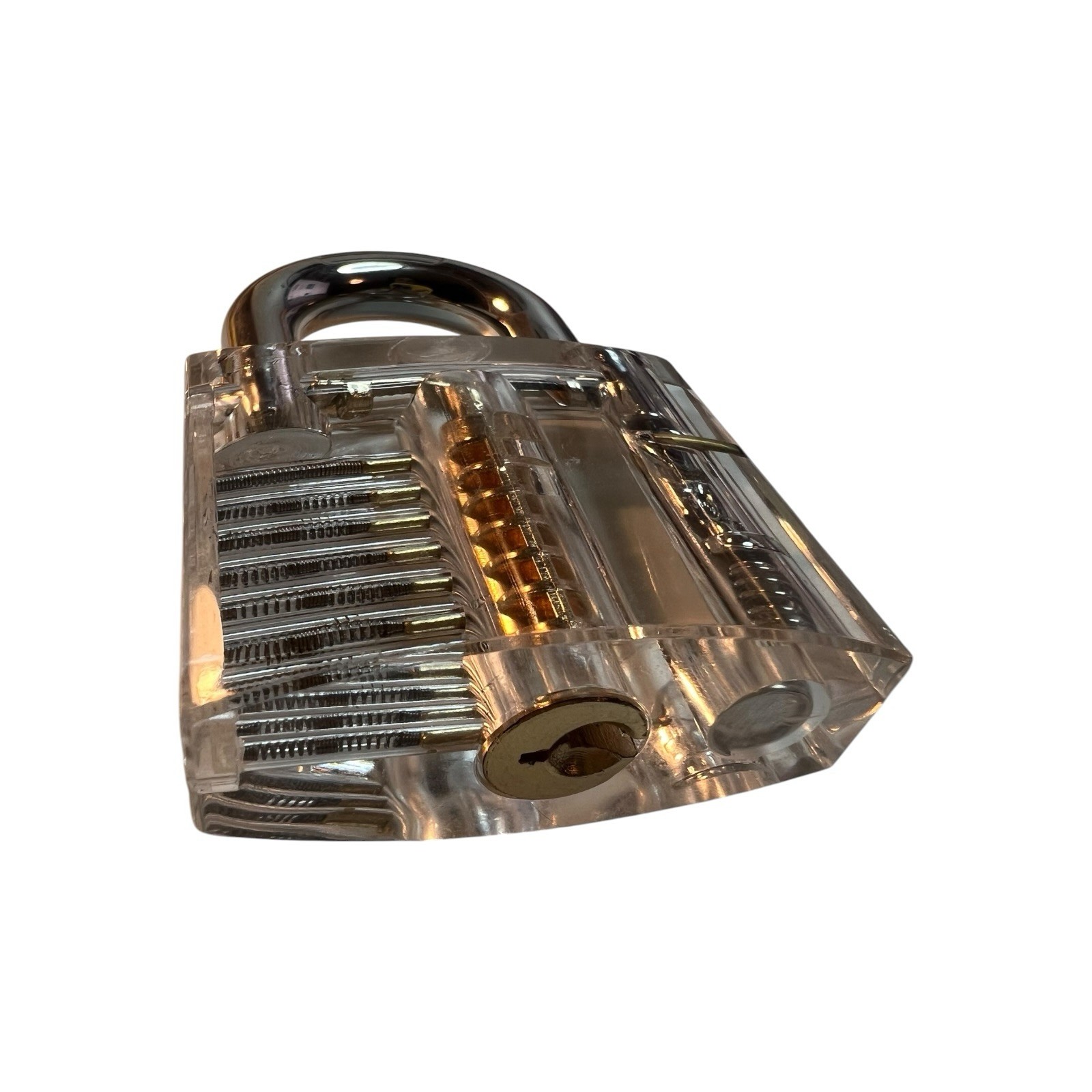 KAK Transparent Practice Padlock with Keys | 80x50mm Visible Locksmith Cutaway