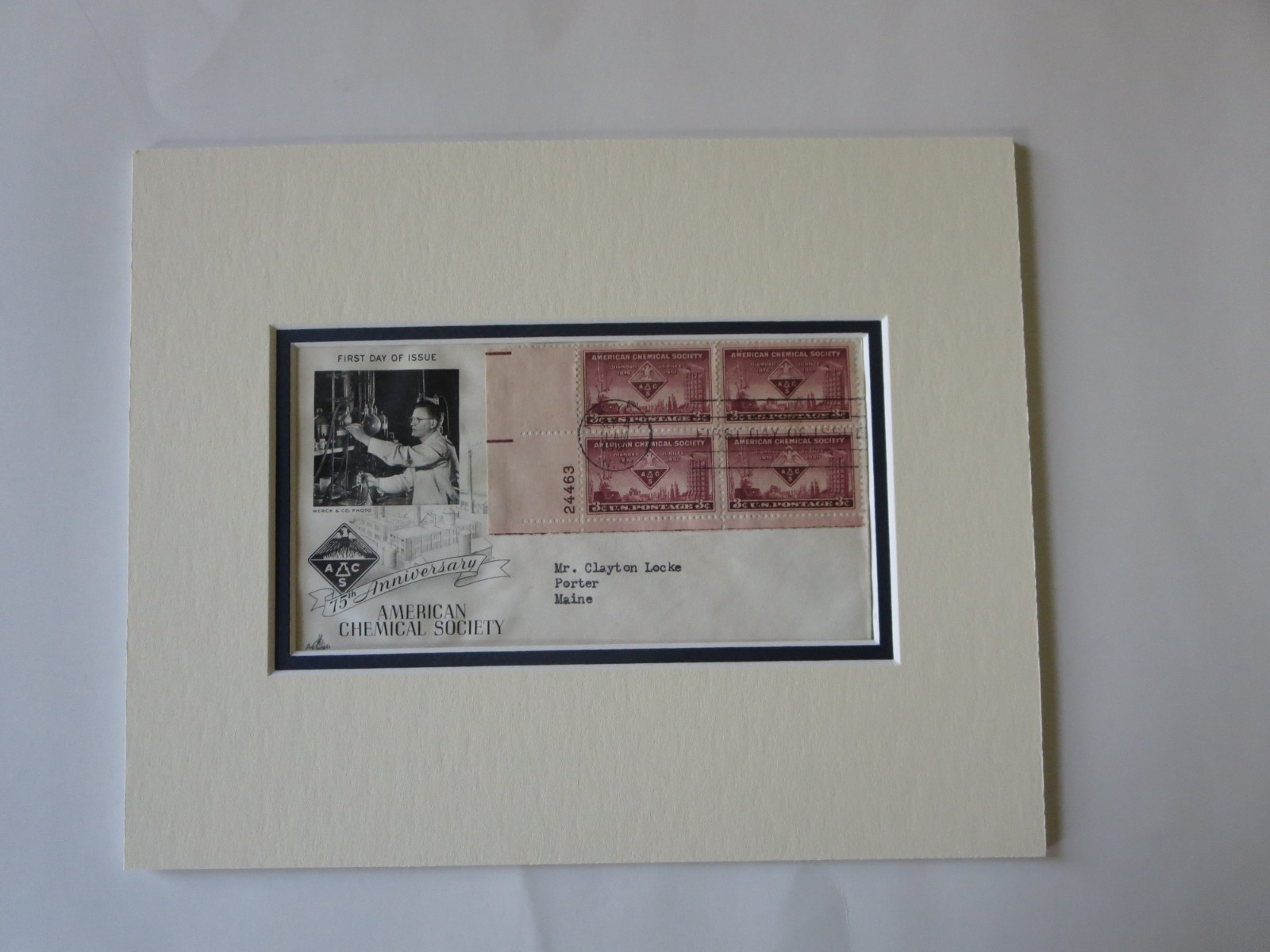 Chemistry & the American Chemical Society First Day Cover of its own stamp