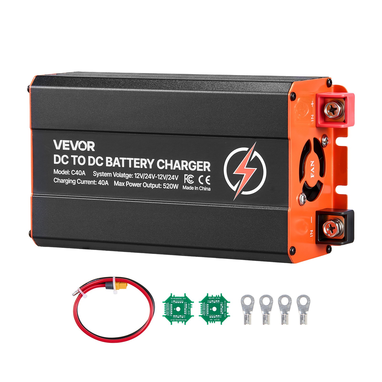 VEVOR DC to DC Charger 520W 40A Alternator Charger for LiFePO4 Lead-Acid Battery