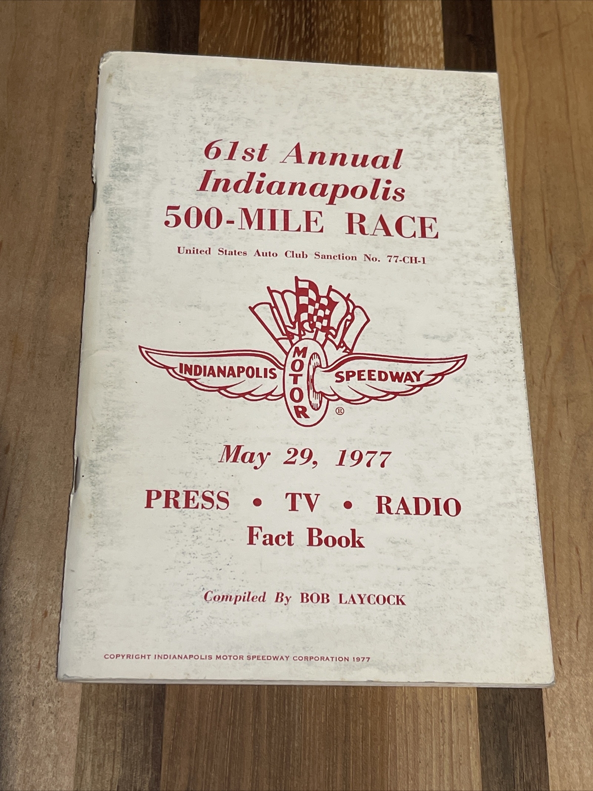 1977 Indianapolis 500 Fact Book for Press Coverage