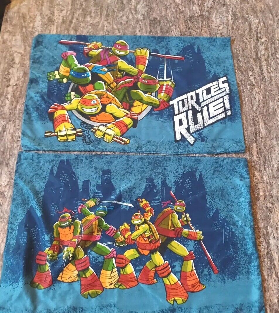 2 Nickelodeon Teenage Mutant Ninja Turtles Pillowcases 2016 Polyester Pair Set