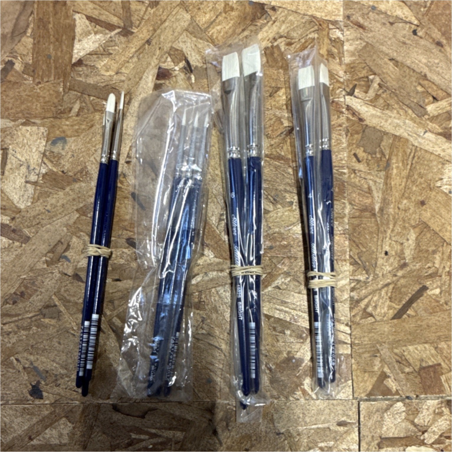 Silver Brush Filbert, Round, Bright Artists' Brushes Set Size 1, 6 1903S