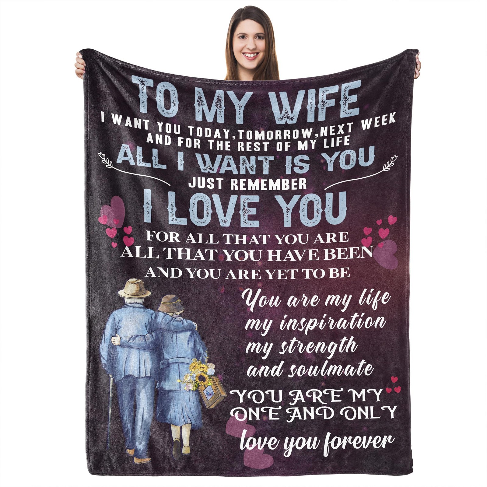 Anniversary Romantic Gift for Wife, Mother's Day to My Wife Love Blanket, Bel...
