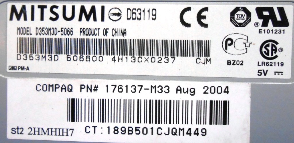MITSUMI, FLOPPY DISK DRIVE, 3.5" D353B3D-5066