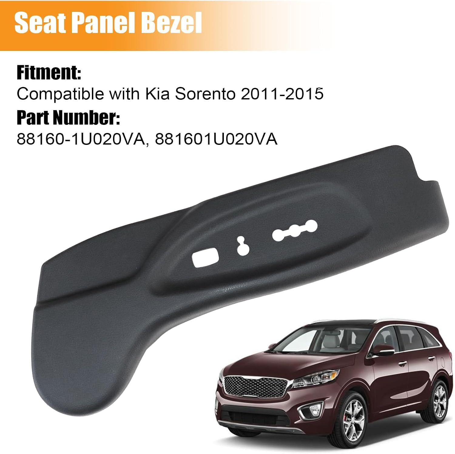 Driver Side Power Seat Switch Panel Bezel Compatible with 2011-2015 Kia Sorento