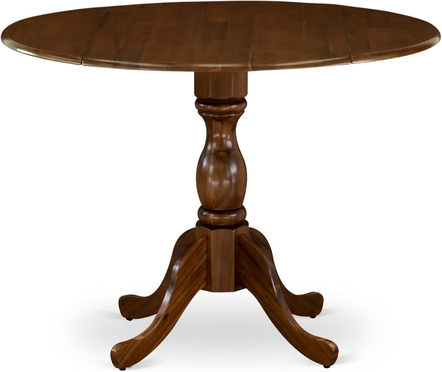 Dublin Round Dropleaf Dining Table - Walnut Pedestal, 42x42 Inch