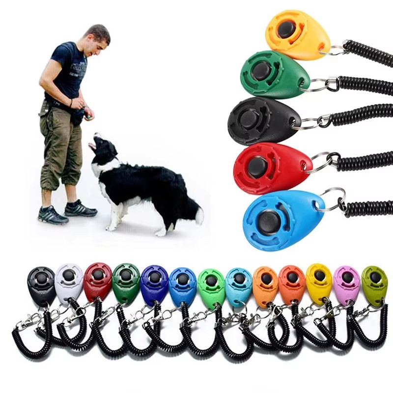 Pet Training Clicker Dog Cat Click Trainer with Wrist Strap Sound Keychain
