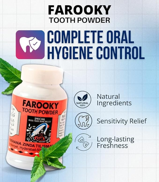 Zinda Tilismath Farooky Tooth Powder (80 gm Pack of 2) Ayurvedic Oral Care