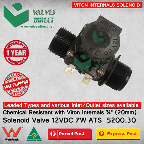 Chemical Resistant Solenoid 3/4" inch Viton Internals-Chemical Resistant OZ MADE
