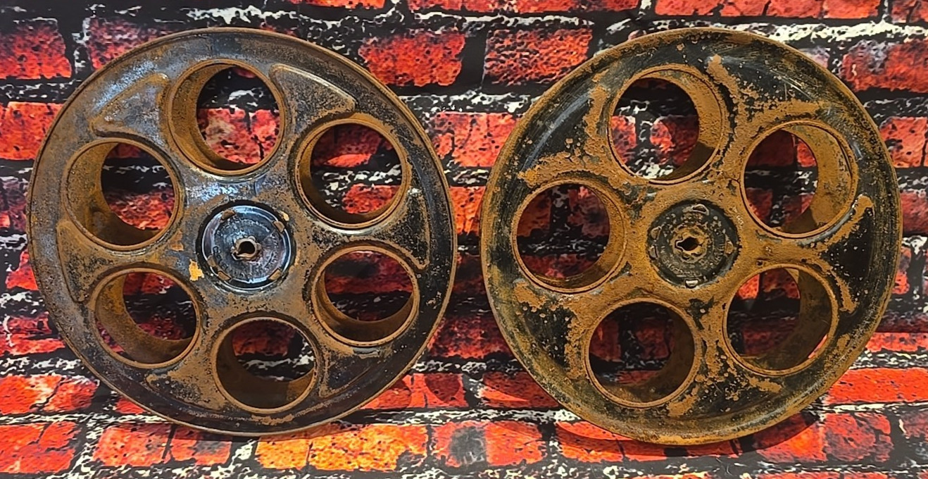 VINTAGE Pair (2) 35mm Film Reel - Steel - 10" Inch - Cleveland Stamping
