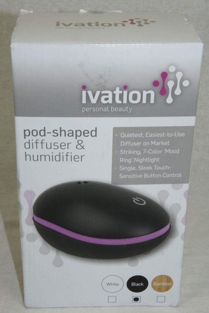 IVATION ESSENTIAL OIL DIFFUSER & ULTRASONIC COOL MIST AROMA HUMIDIFIER POD SHAPE