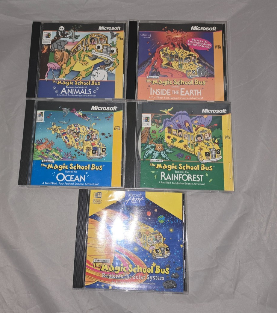 Microsoft Magic School Bus Explores Inside the Earth and more - Lot of 5