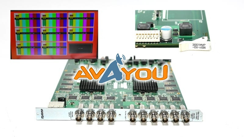 Evertz 3001MVP-OV-HSN SD/SDI/HD 8CH Octal Multiviewer MVP + Back - Fully Tested