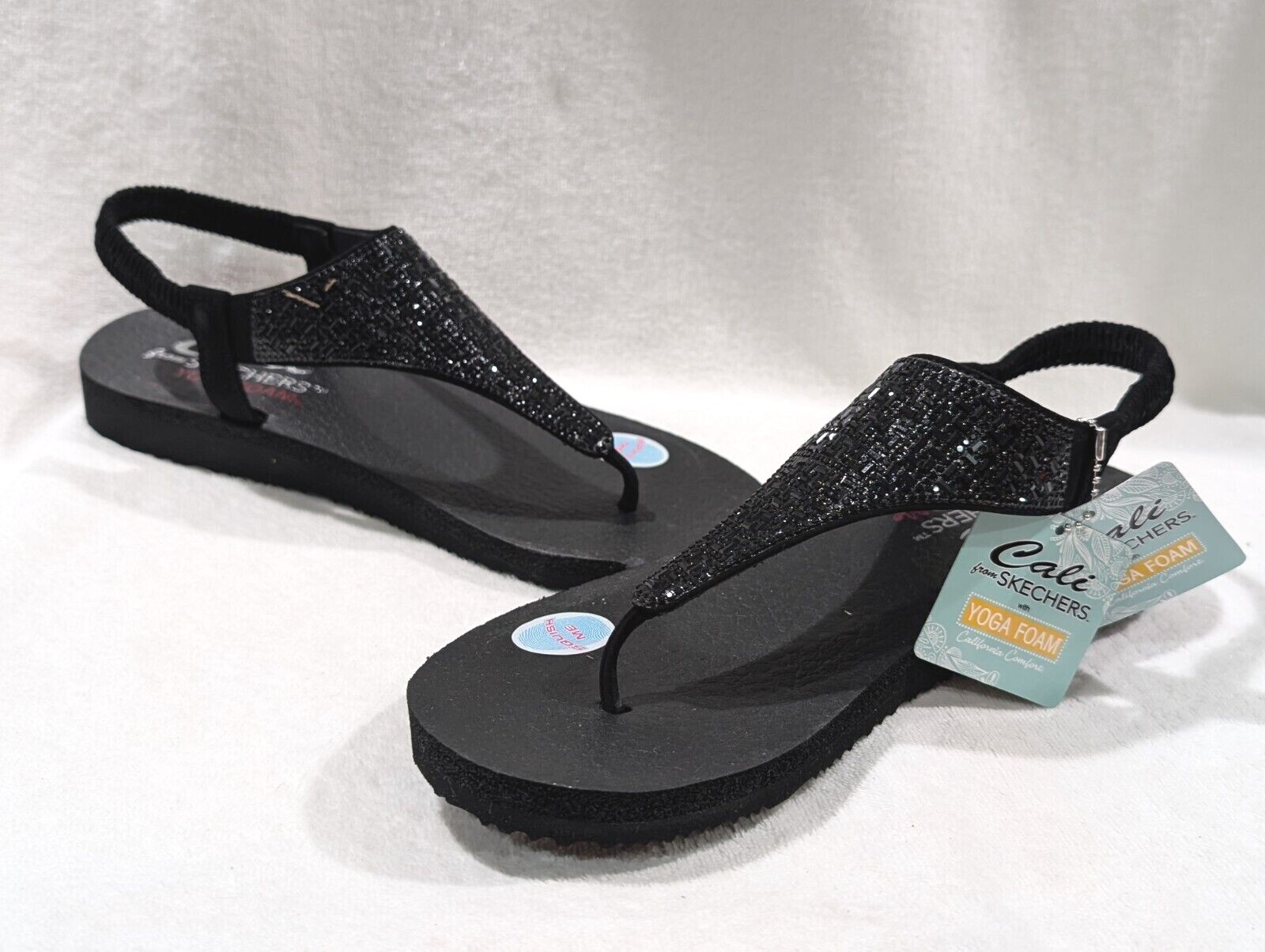 Skechers Meditation Sweet Rock Black Women's Sandals-Size 8/9/10 NWB 119293/BBK