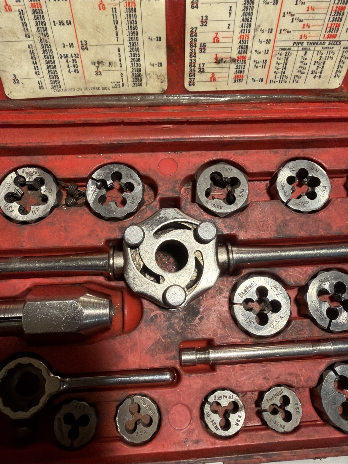 Vintage Blue Point TD2425 SAE tap and die set partial incomplete