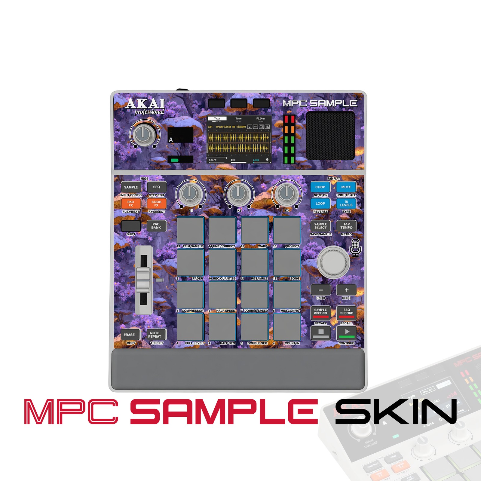 Akai MPC Sample Skin / Purple Mushroom Forest