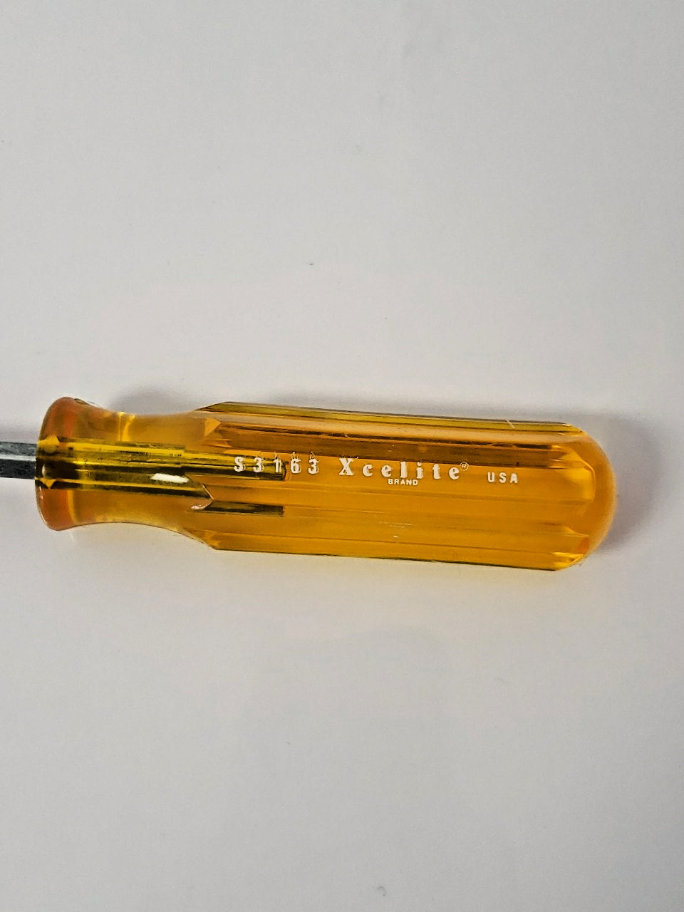Xcelite S3163 3/16" x 3" Regular Square Blade Screwdriver, Amber Handle