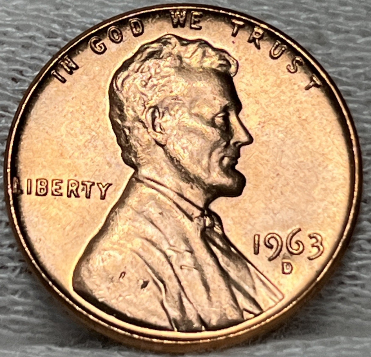 1963 D/D Lincoln Penny Error D Over D RPM Strike Through Grease Uncirculated #2