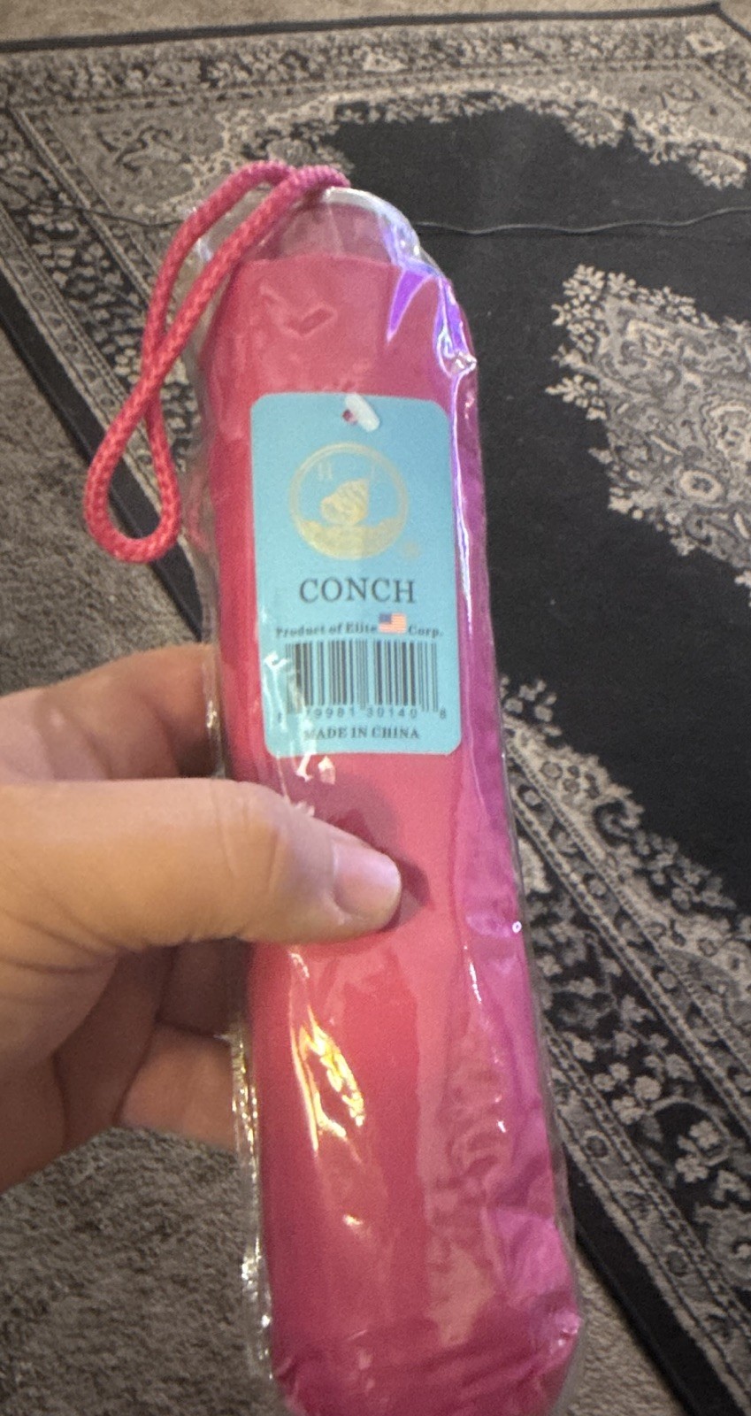CONCH Pink Compact/Folding Umbrella, Solid Pattern