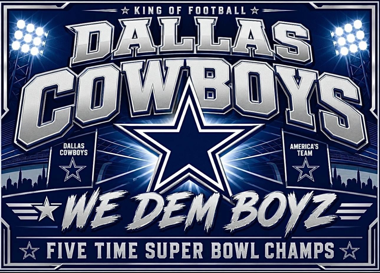 (2) Dallas Cowboys 5X Super Bowl Champs We Dem Boyz Vinyl Stickers 5x3.6 Decals
