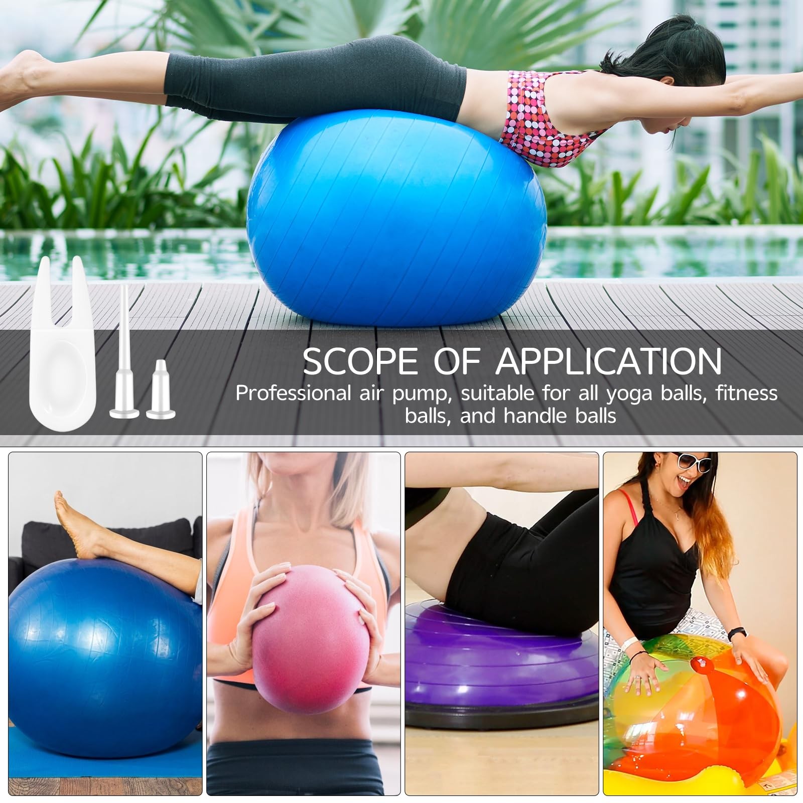 Sliverdew 12 Pieces Exercise Ball Plug Replacement Kit Yoga Fitness...