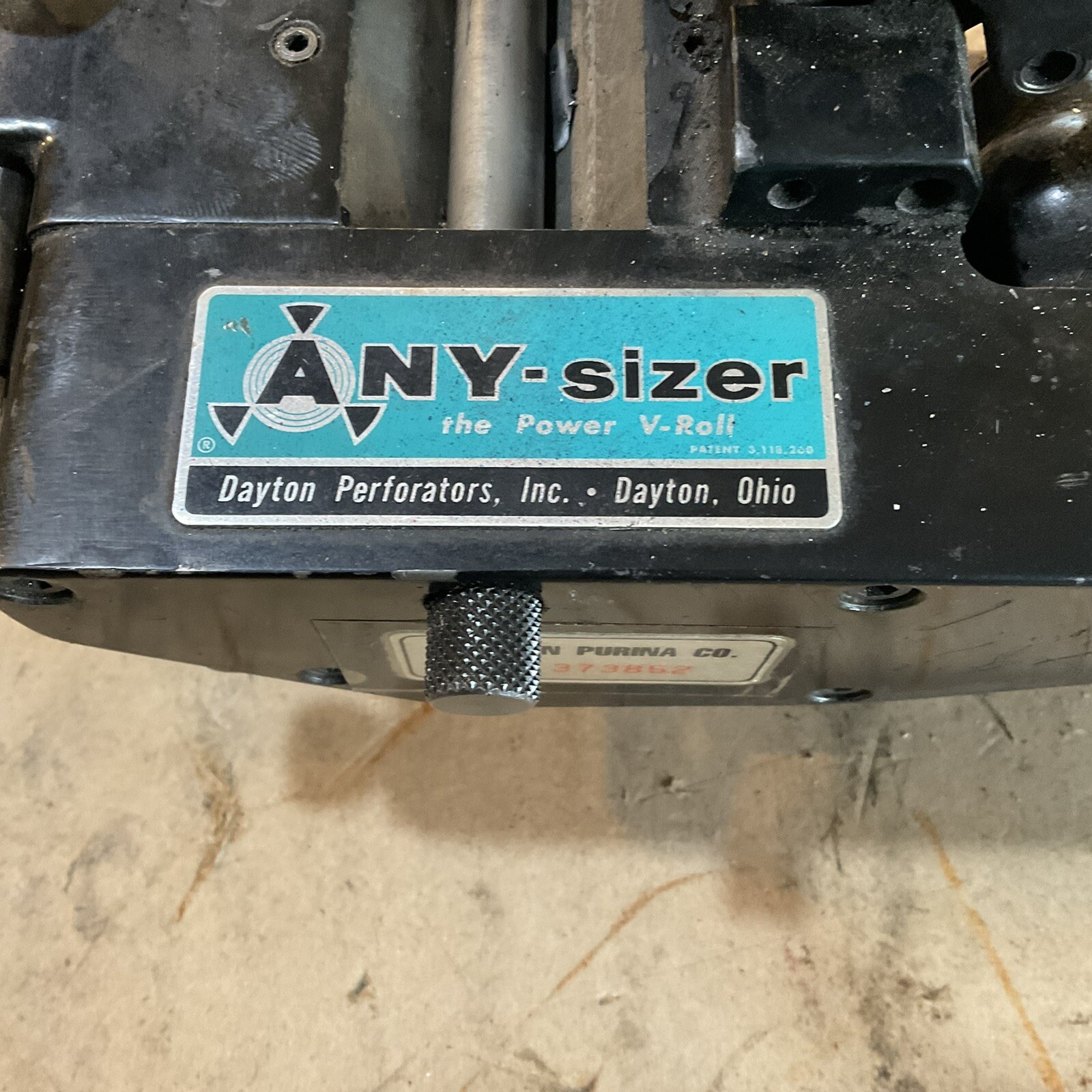 Dayton Perforators Any-Sizer Double V Roll Punch Grinder With Case