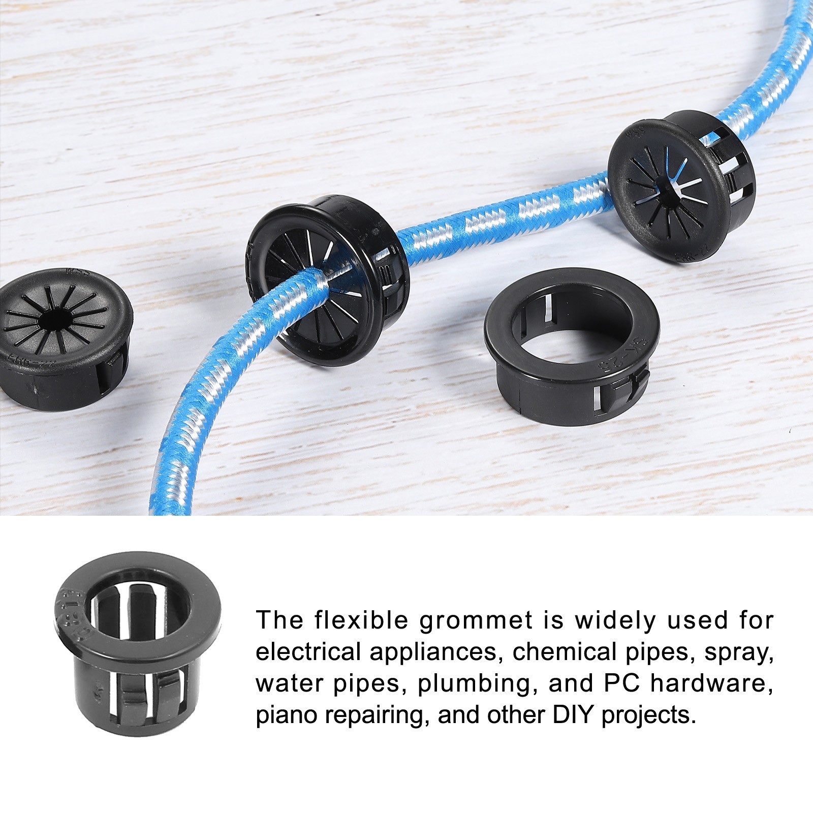 Cable Snap Bushing Snap in Cable Hose Bushing Plastic 10mm 50Pcs