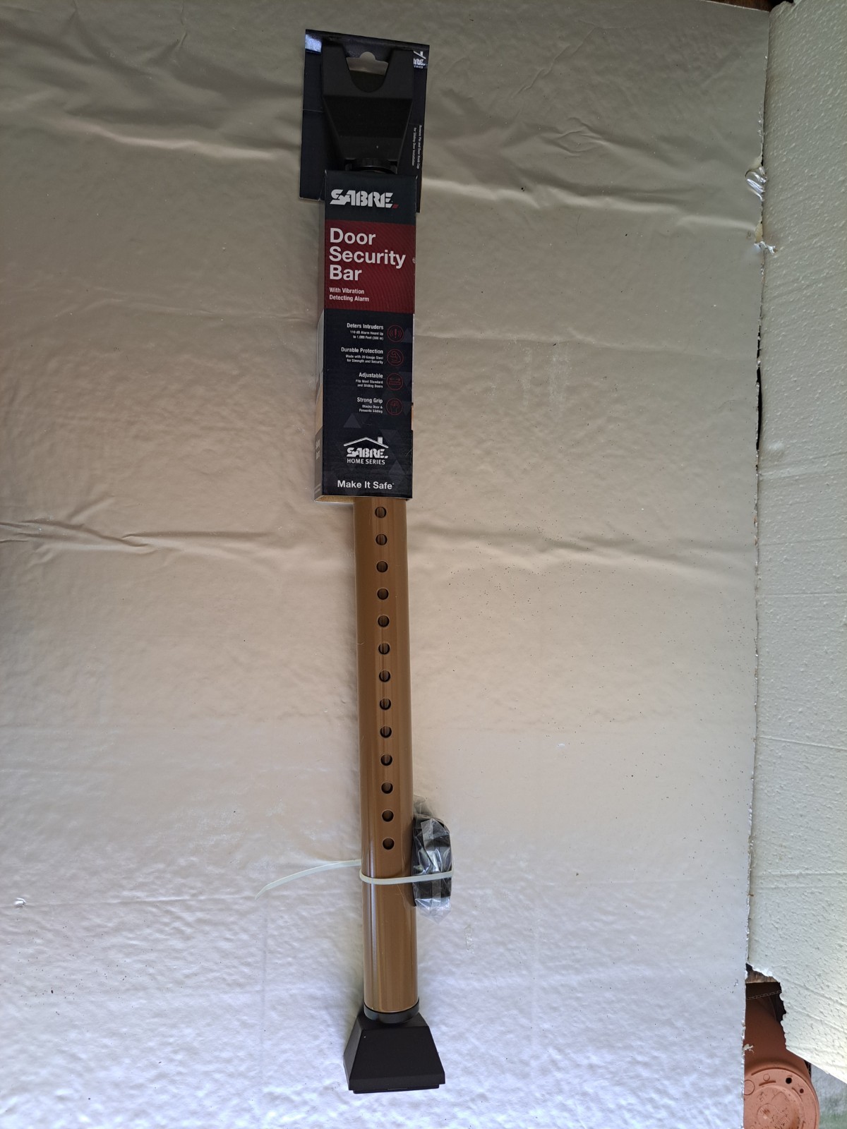 Sabre Door Security Bar With Alarm For Hinged Doors Heavy Duty Protection