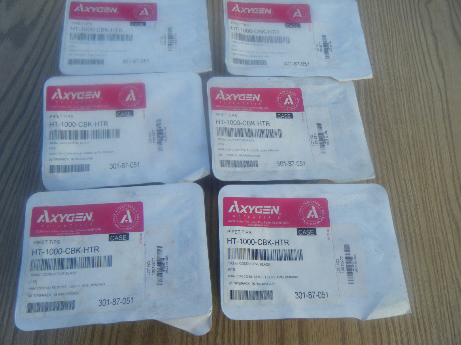 AXYGEN 1000uL Conductive BLACK Hamilton CO-RE Style Tips 96-well Lot of 6