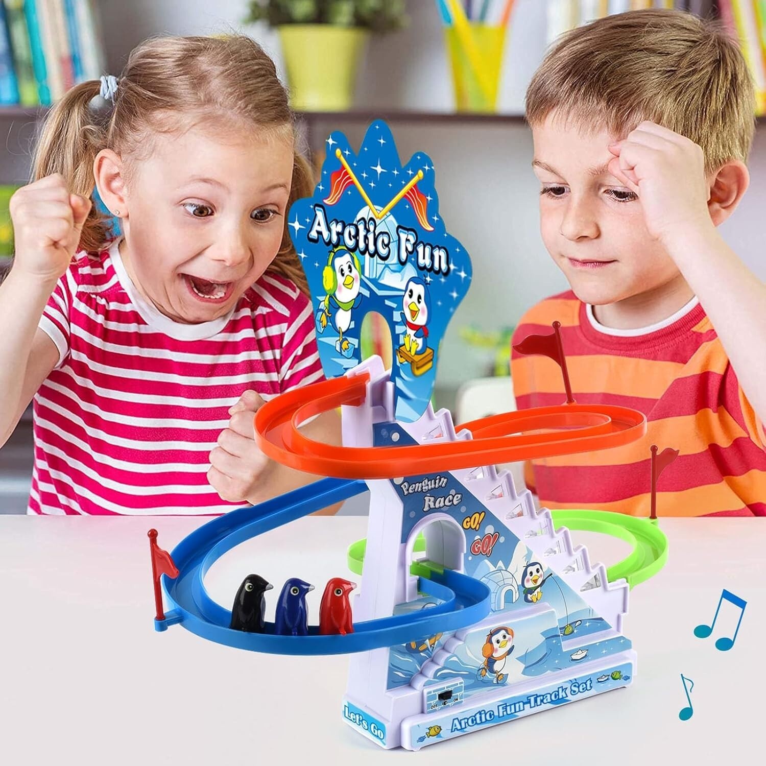 Jolly Penguin Race Arctic Fun Set with Flashing Lights & Music