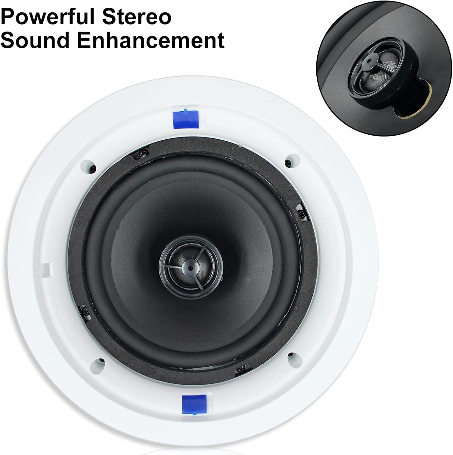 Herdio 6.5" 2-Way Bluetooth Flush Mount Wall/Ceiling Speakers (TOTAL 320W)