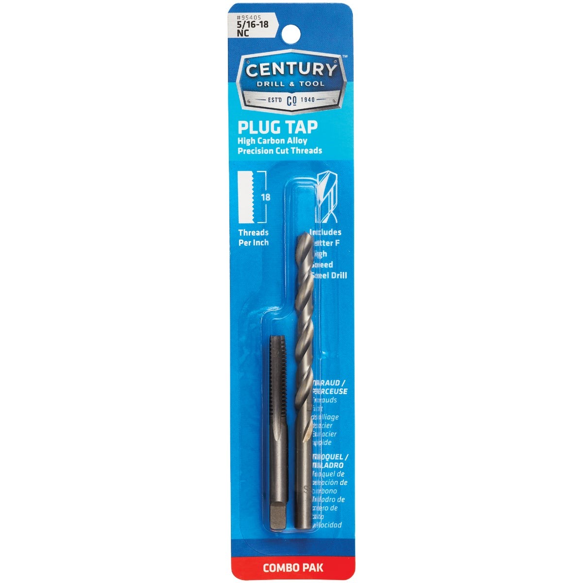 Drill & Tool 5/16-18  Coarse Carbon Steel Tap-Plug and f Letter Gauge Drill Bit