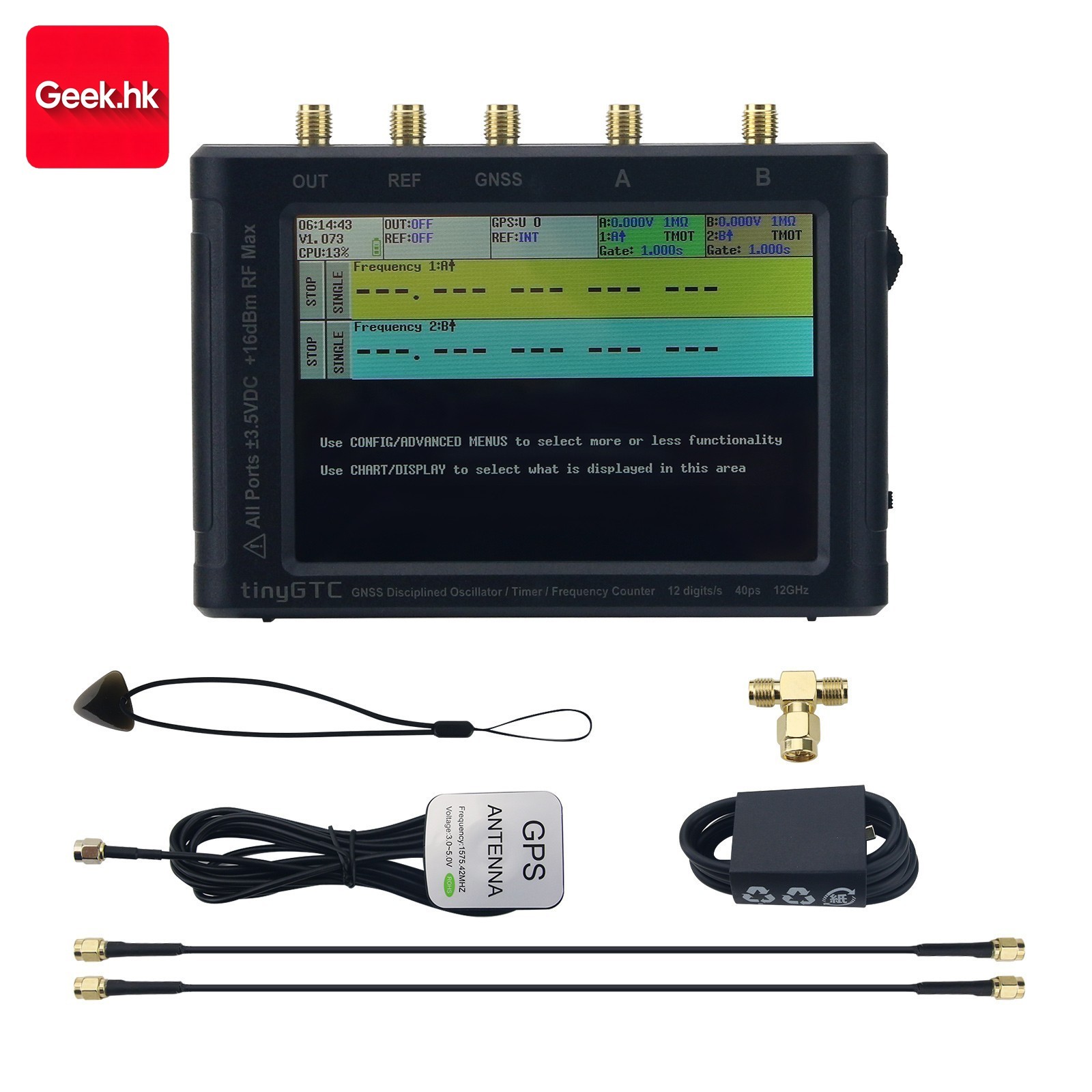 TINYGTC ZC412 0.1Hz-12.8GHz Handheld 12Bit High Precision Frequency Counter gk45