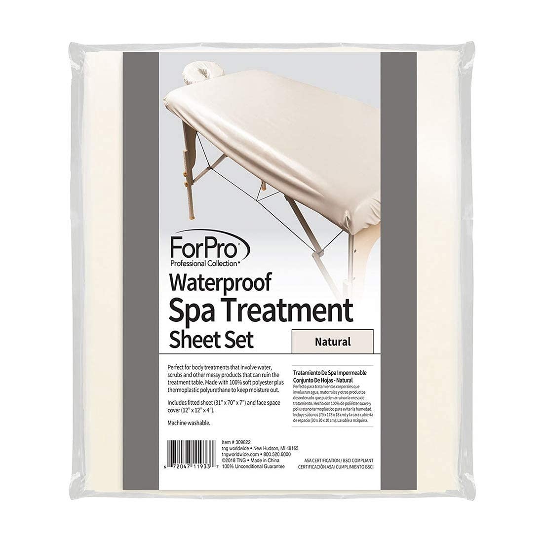 Natural Waterproof Massage Table Sheet Set - Machine Washable & Protective