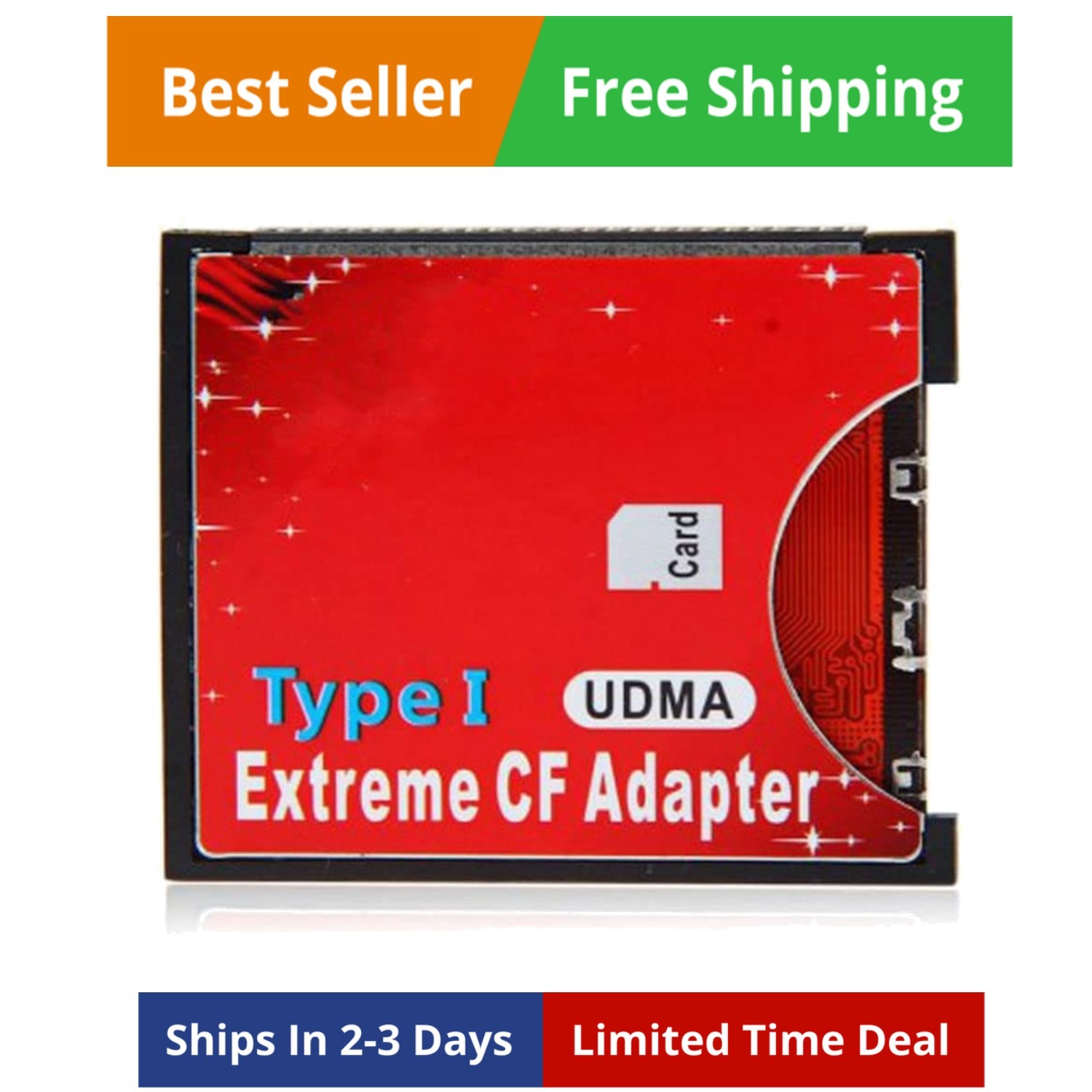 SD SDHC SDXC to CF Type I Compact Flash Memory Card Adapter Reader Support16/...
