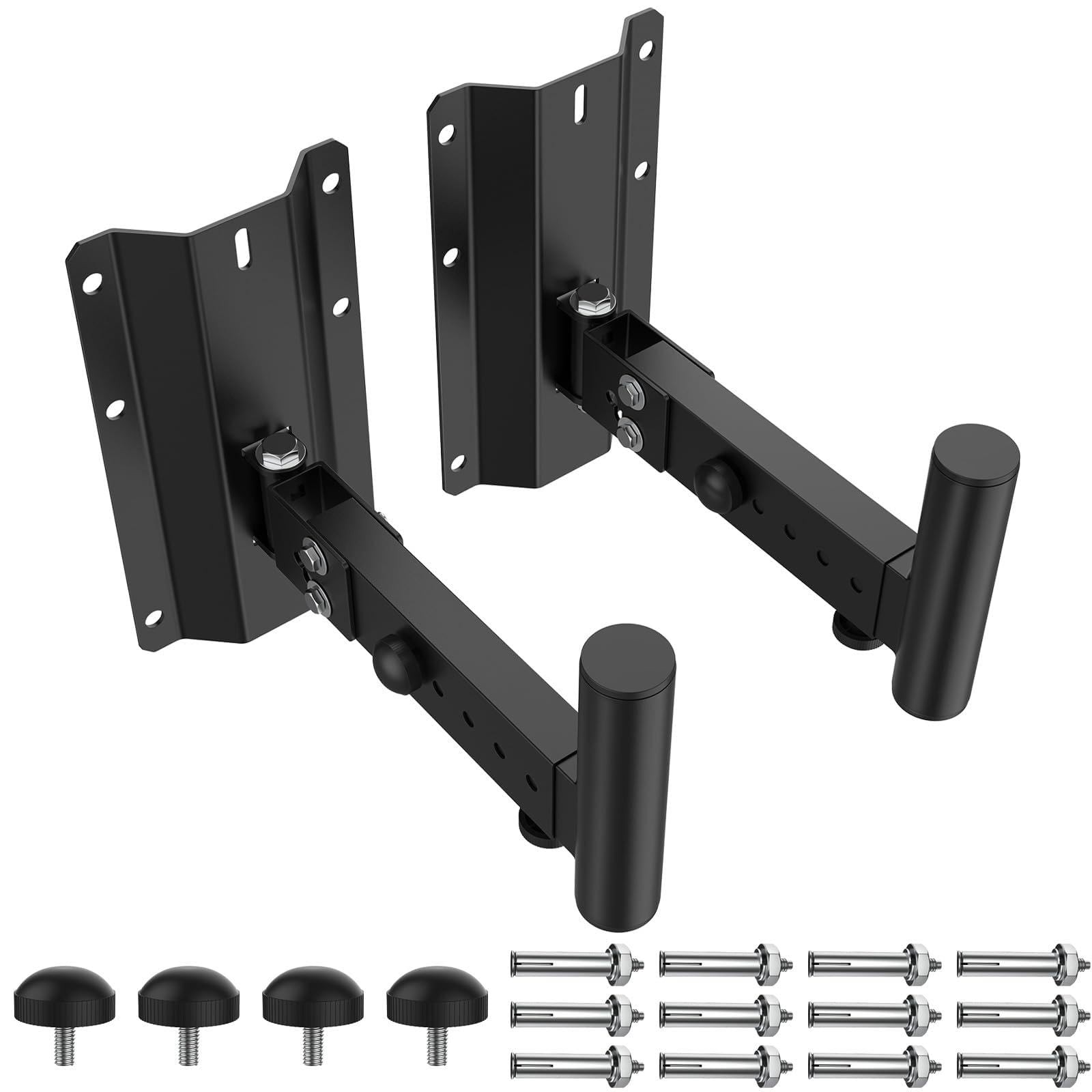 2 PCS Black Heavy Duty PA Speaker Mount Bracket Extension Arm Swivel 110lbs
