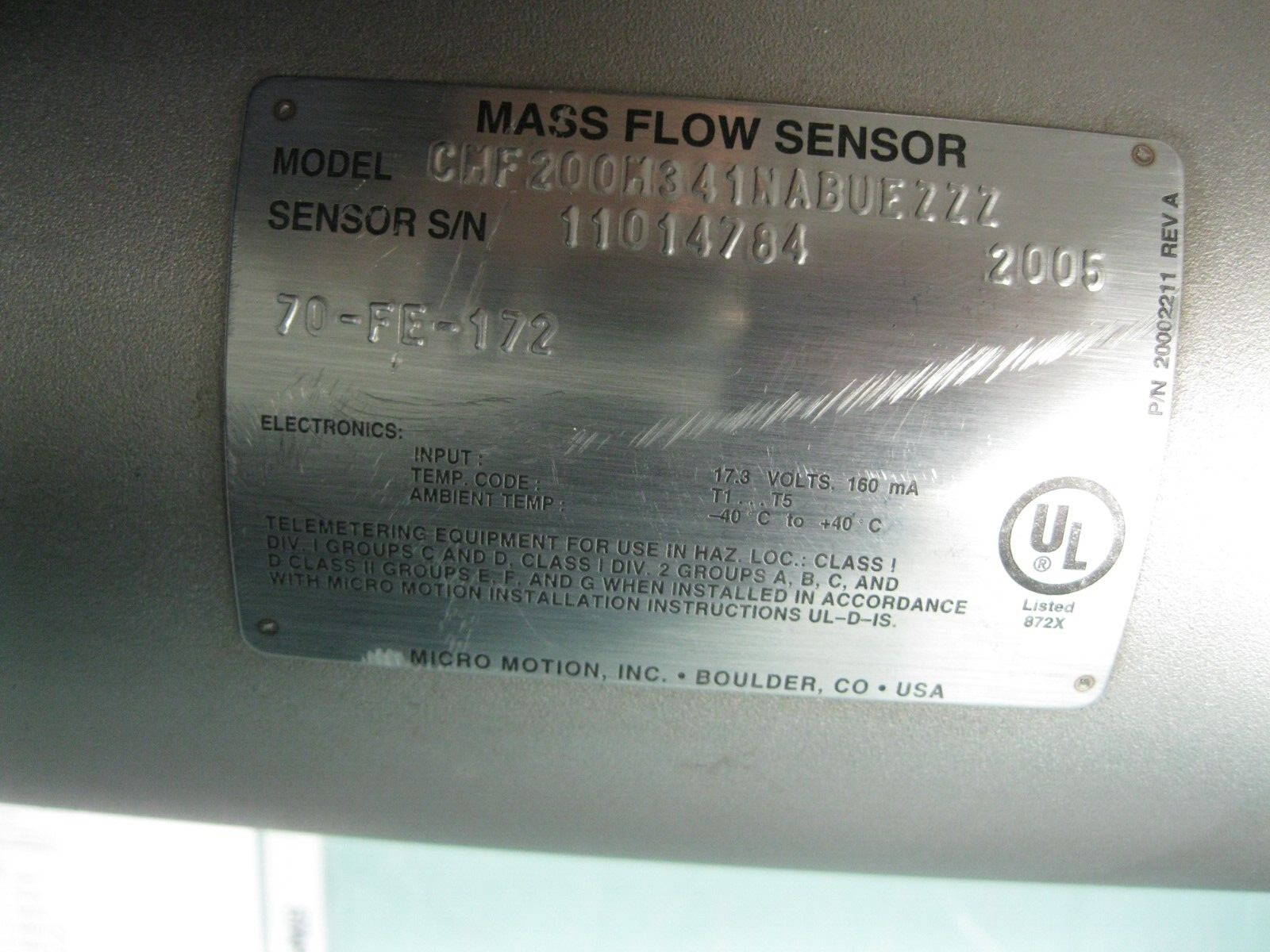 1-1/2" 150# Micro Motion CMF200 Sensor 700 Core Processor CALIBRATED P15