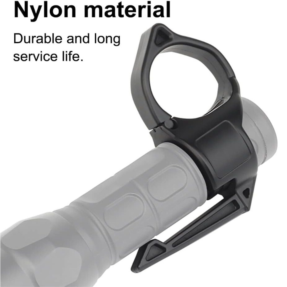 Portable Flashlight Holder Lightweight Tactical Flashlight Ring with Pocket Clip