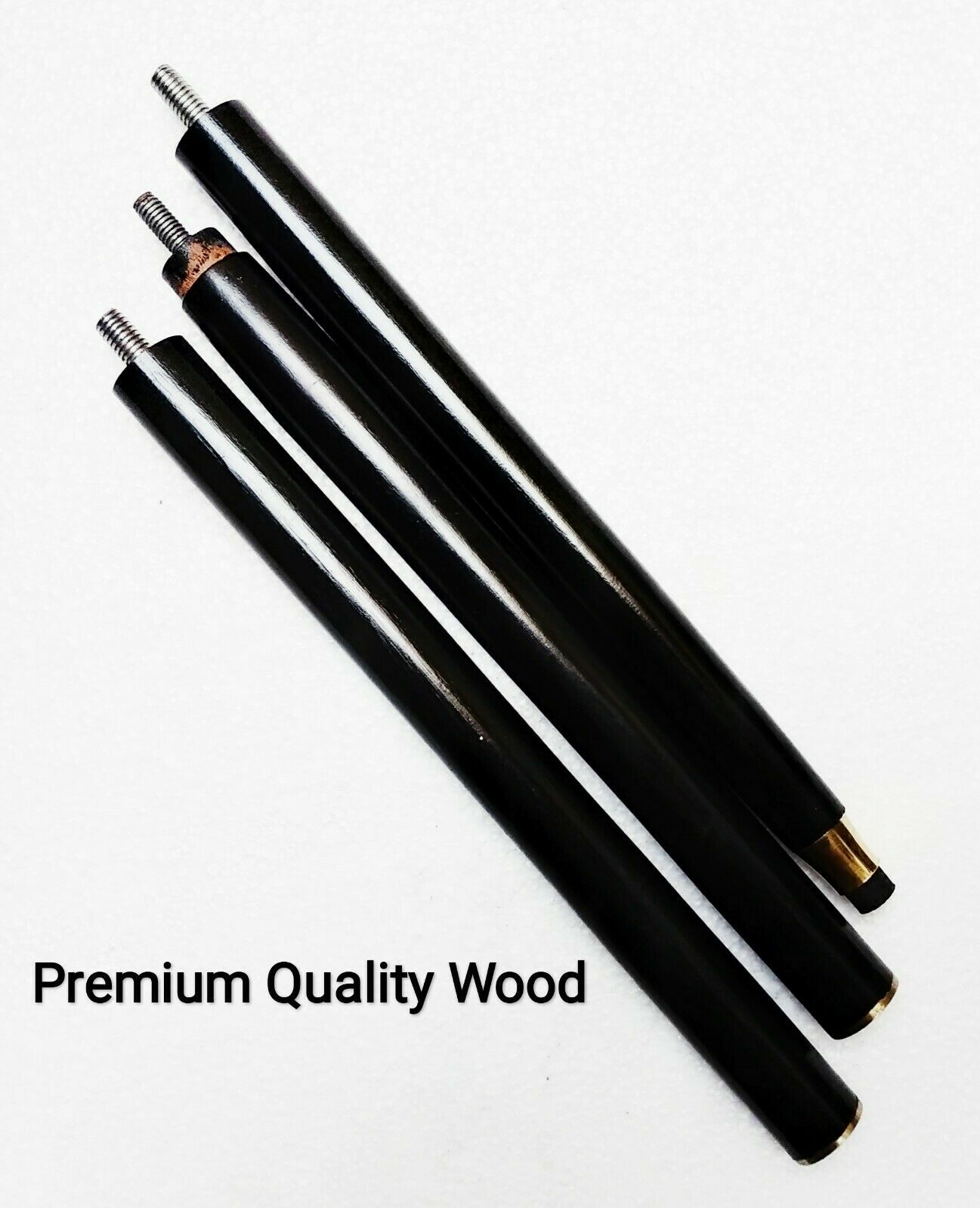3 Fold Vintage Brass Wood Walking Stick Only For Cane Handle Only wooden shaft