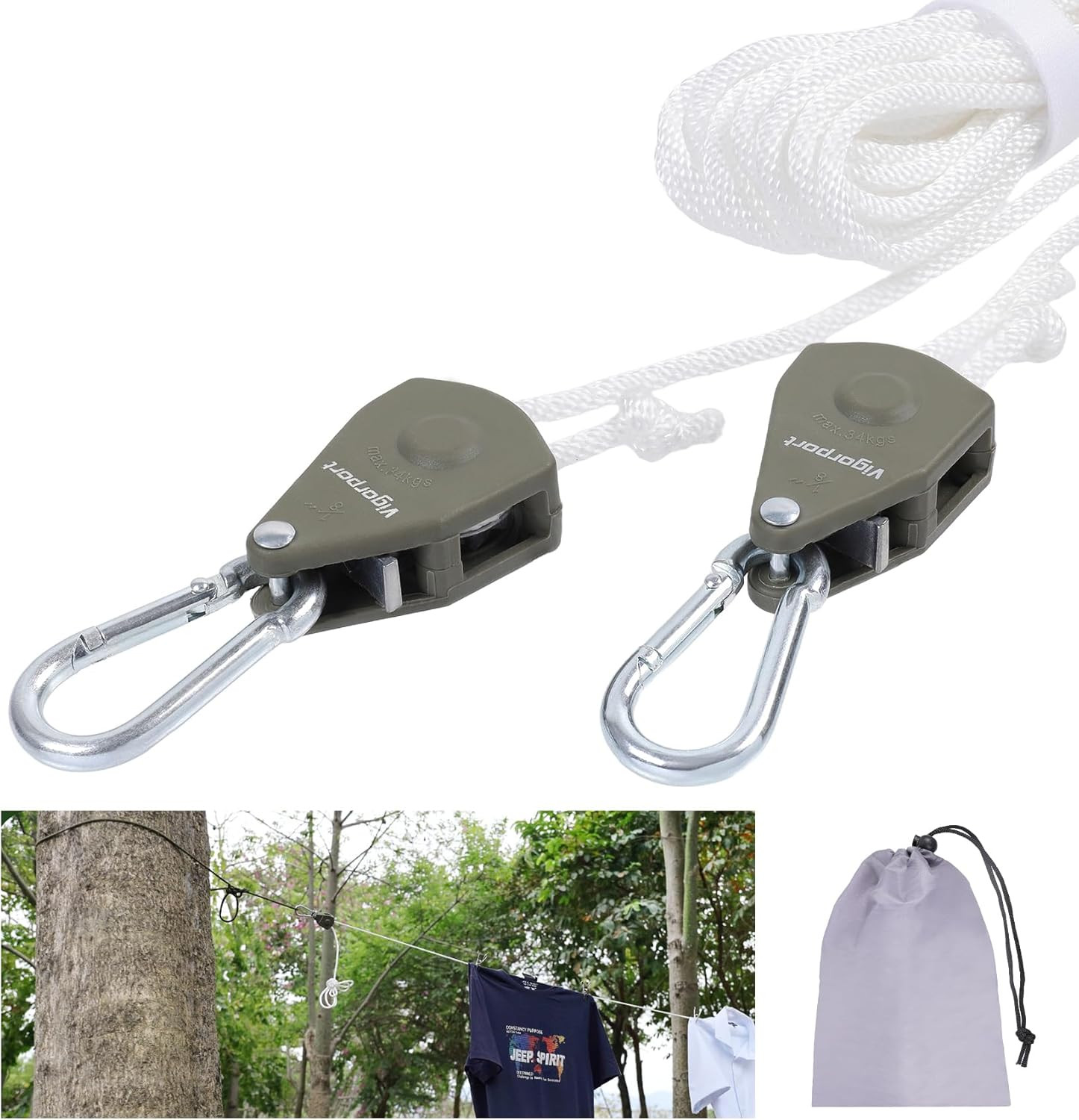 Retractable Travel Clothesline, Portable Clothes Laundry Line | Heavy Duty Rope