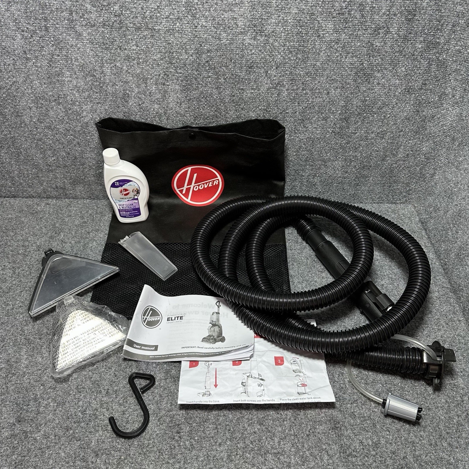 Hoover Smartwash Carpet Cleaner Hose Assy. Parts Cleaner W/ Cleaning Formula Lot